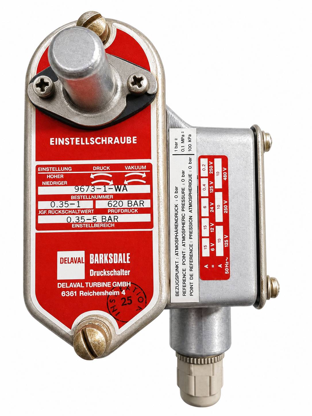 پرشر سوئیچ بارکستال مدل WA-1-9673 _ Pressure Switch...